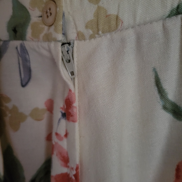 Vintage Orvis Linen Blend Pleated Maxi Cottagecore Floral A-line USA Skirt - Picture 5 of 7